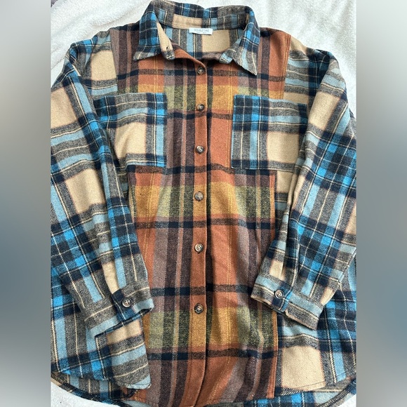 Double Take Tops - Double take plaid jacket size 2X